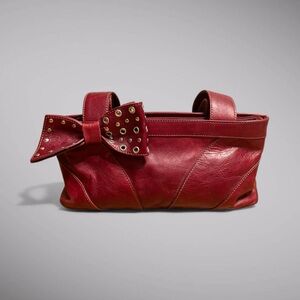 Elegant Red Bow-Accent Women's Bag by Roberto Gandalfi Italy